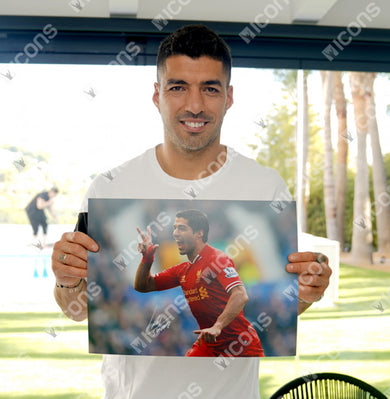 รูปถ่าย Luis Suarez มาพร้อมลายเซ็นและกรอบพรีเมี่ยม