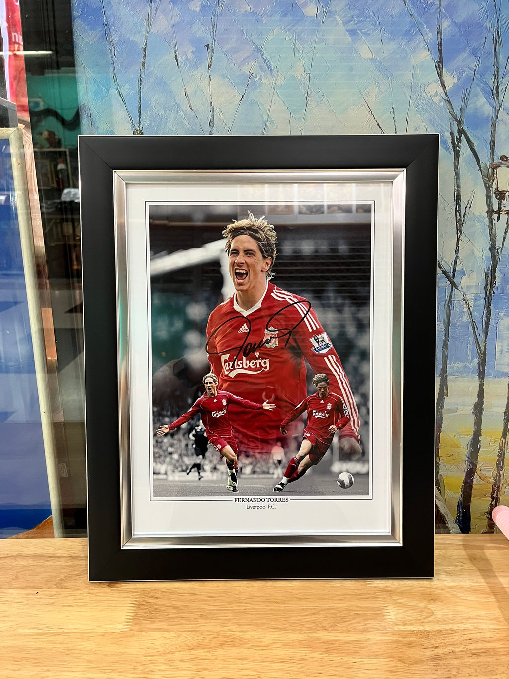 รูปถ่าย Fernando Torres มาพร้อมลายเซ็นในกรอบพรีเมี่ยม