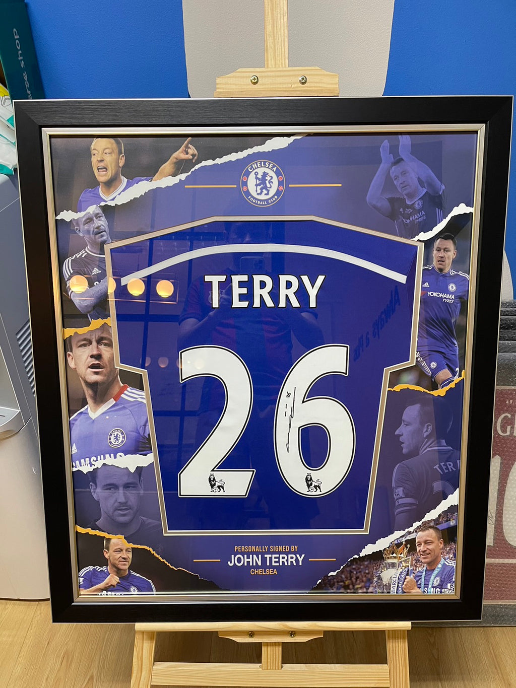 เสื้อแข่งเชลซีลิขสิทธิ์แท้  John Terry ปี 2014-2015 มาพร้อมลายเซ็นและใบเซอร์รับรอง