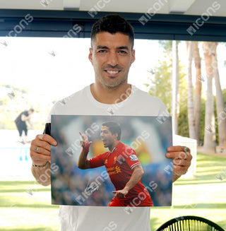 รูปถ่าย Luis Suarez มาพร้อมลายเซ็นและกรอบพรีเมี่ยม