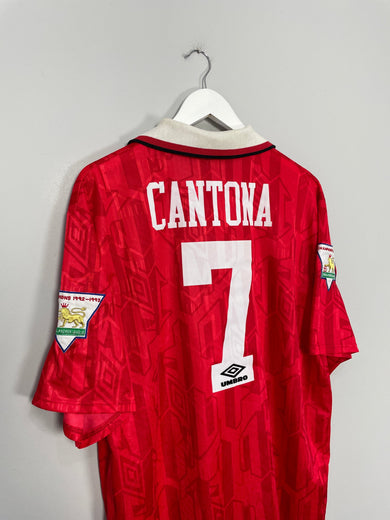 เสื้อแข่งมือสองลิขสิทธิ์แท้แมนเชสเตอร์ ยูไนเต็ด ปี 1992/94 รุ่น Cantona ไซส์ XXL ยี่ห้อ UMBRO
