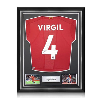 เสื้อแข่งลิเวอร์พูลลิขสิทธิ์แท้ Virgil Van Dijk ปี 2019/2020 มาพร้อมลายเซ็นและกรอบสุดพรีเมี่ยม