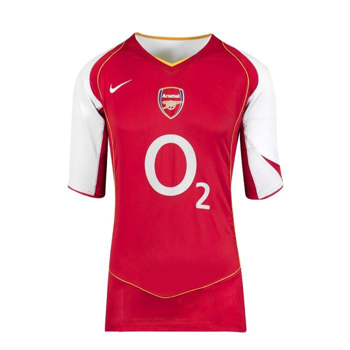 เสื้อแข่งอาร์เซน่อลลิขสิทธิ์แท้ รุ่น DENNIS BERGKAMP ปี 2004/2005 มาพร้อมลายเซ็นและกรอบสุดพรีเมี่ยม