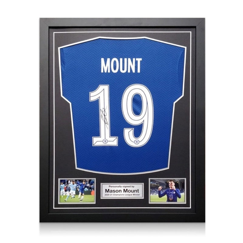 เสื้อแข่งเชลซีลิขสิทธิ์แท้ Mason Mount ปี 2020-21 มาพร้อมลายเซ็นและกรอบสุดพรีเมี่ยม